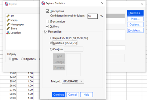 Percentiles within the Explore Procedure